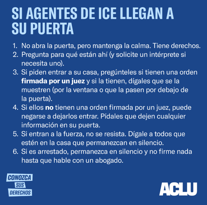 Si Agentes de ICE Llegan a Su Puerta, CONOZCA SUS DERECHOS