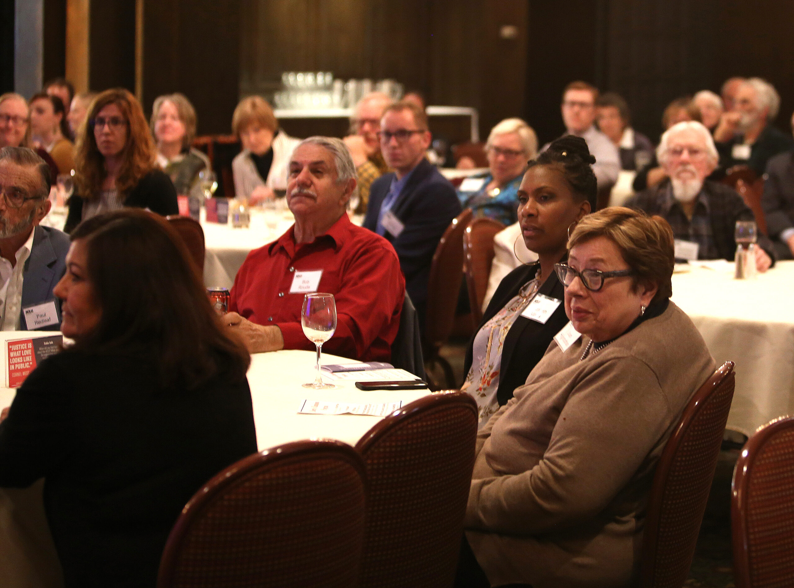 The privacy event drew a large and attentive crowd.