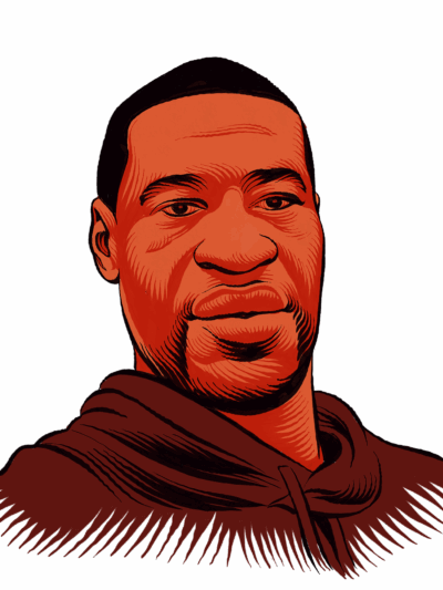 Artistic drawing of George Floyd's face