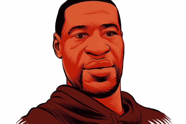 Artistic drawing of George Floyd's face