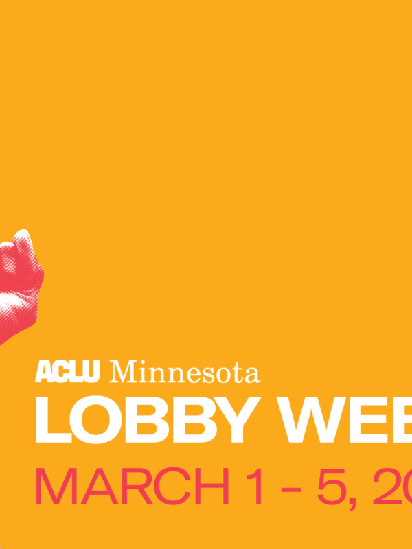 Red fist on the left side. Text reads Lobby Week, March 1-5.