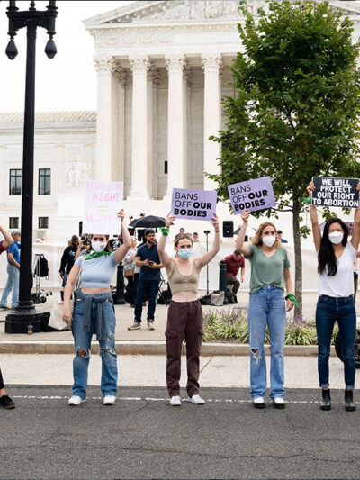 Women protesting abortion bans.