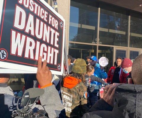 The scene outside the courthouse after the verdict