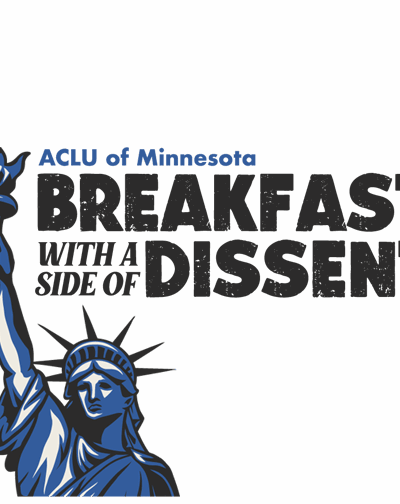 Statue of liberty image with text reading breakfast with a side of dissent