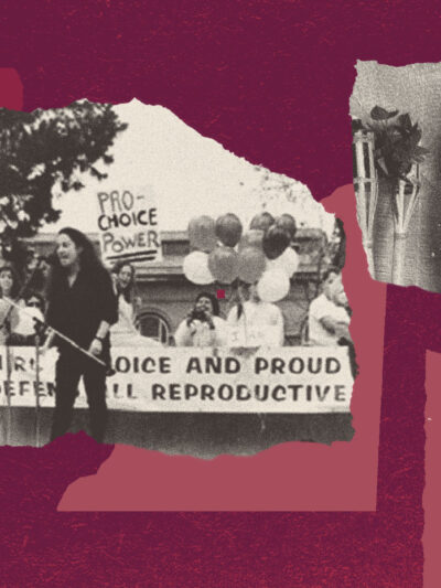 A collage of images of abortion activists who contributed their quotes.