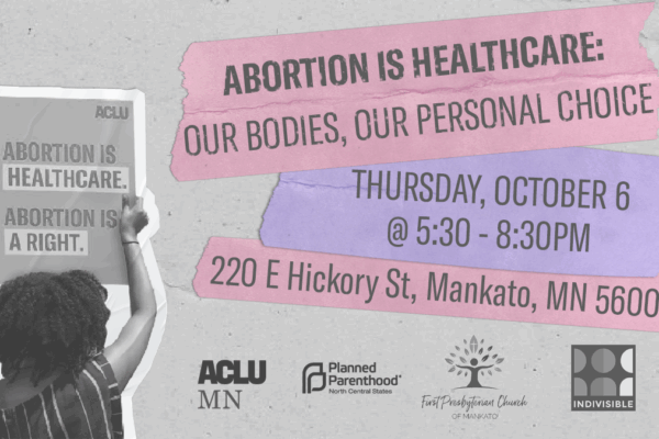 Abortion is Healthcare: Our Bodies, Our Choice event on Thursday, October 6 at 5:30pm CST