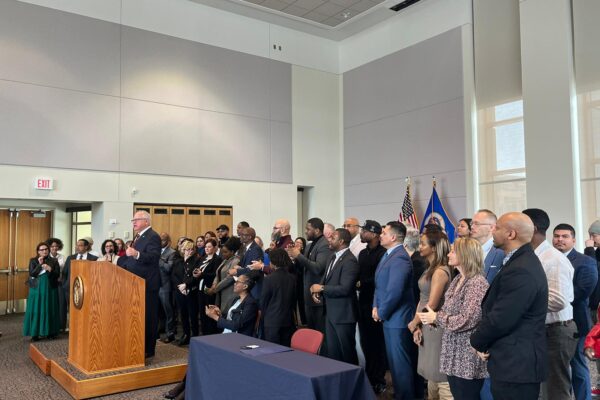 Governor speaks during bill signing ceremony