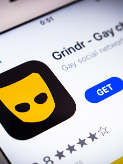 iPhone screen of Apple app store's download page for Grindr