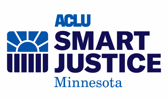 Dark blue and royal blue logo on a white background. The logo says "ACLU Smart Justice Minnesota"