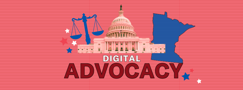 Graphic with image of Capitol, state of Minnesota and scales that says