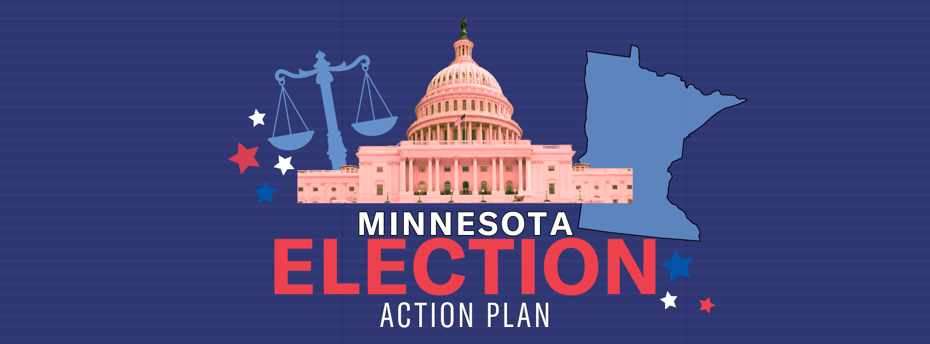 Graphic that says "Minnesota Election Action Plan."