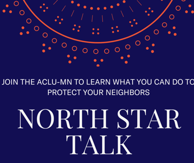 white letters on a blue background with pink design.