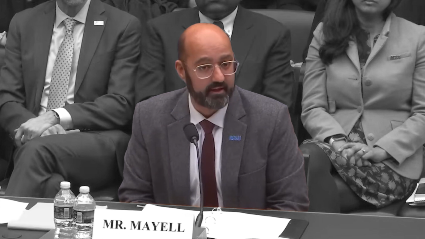 Deepinder Mayell speaking at the Judiciary Committee