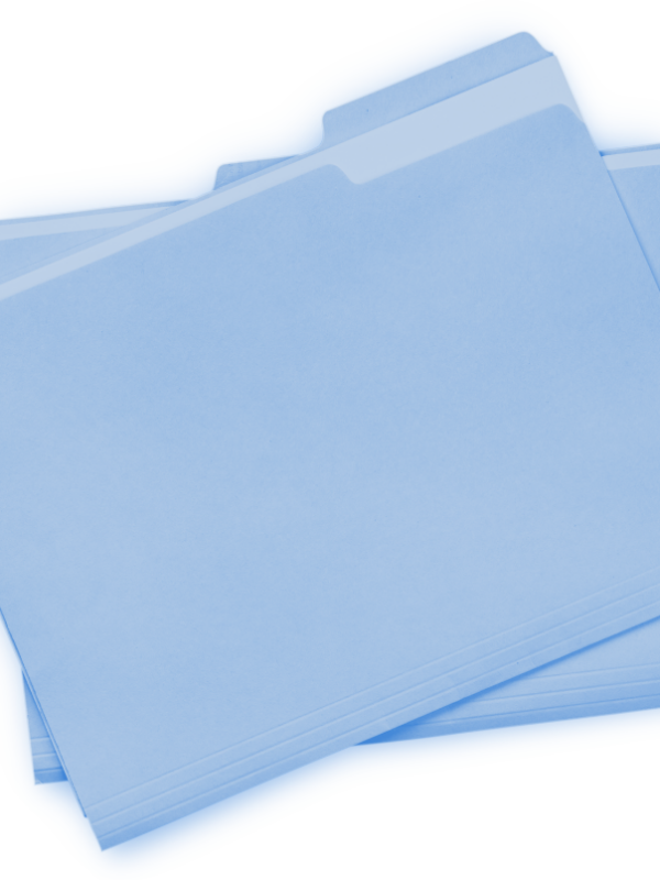 Stack of two light blue file folders.