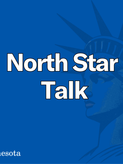 Image that says North Star Talk with a faded lady liberty in the background
