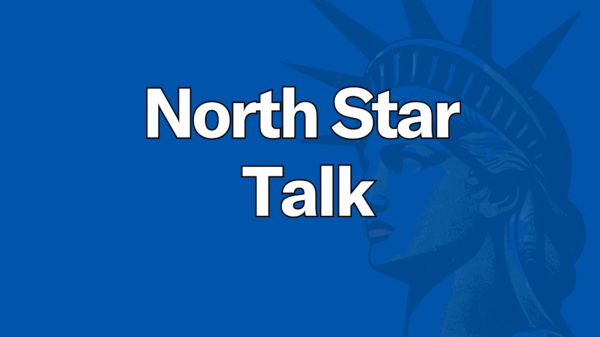 Image that says North Star Talk with a faded lady liberty in the background