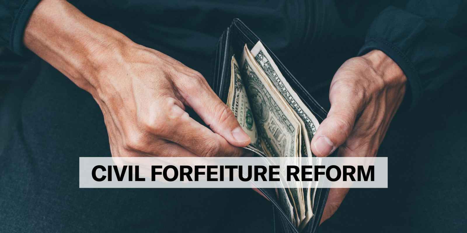Photo of hands holding open a wallet with a few bills inside.