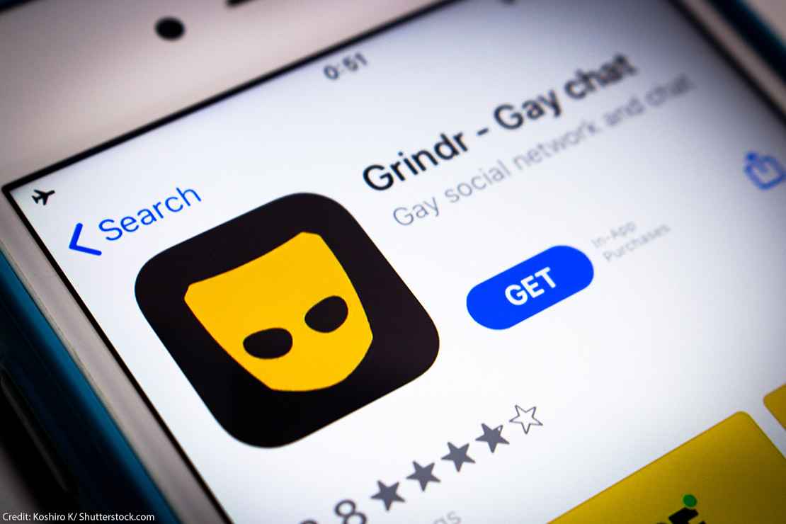 iPhone screen of Apple app store's download page for Grindr