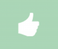 White outline of a hand signaling thumbs up over a green background