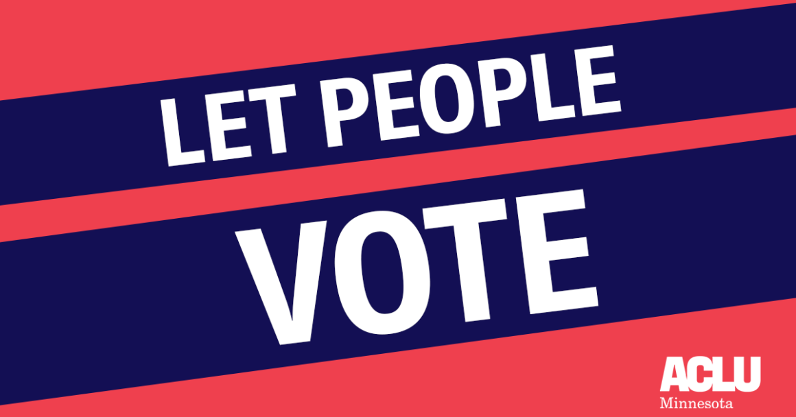 Red and dark blue graphic reading "Let People Vote"