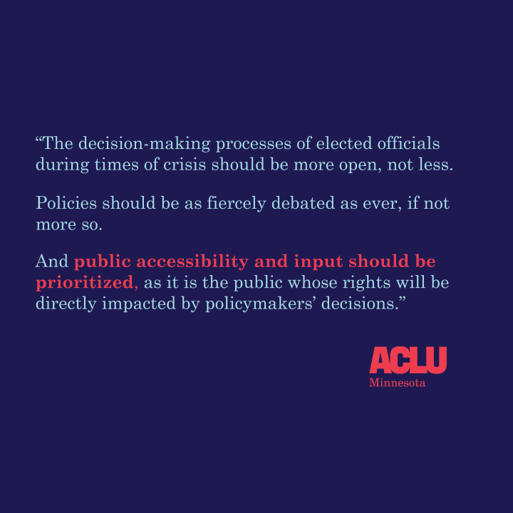 Public accessibility and input should be prioritized, as it is the public whose rights will be directly impacted by policymakers' decisions.