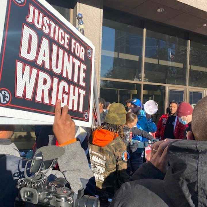 The scene outside the courthouse after the verdict