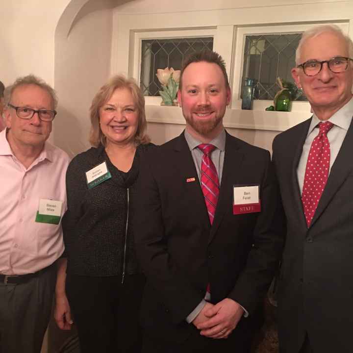 Dr. Steven Miles (left) hosts a legislative update with MinnPost Managing Editor Susan Albright, and ACLU-MN Chief Program Officer Benjamin Feist and Executive Director John Gordon. Dr. Stephen Miles